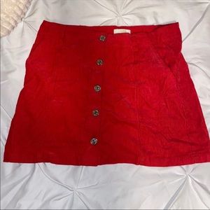 Velvet Red Forever 21 Skirt